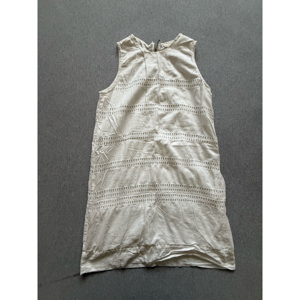 Gap Designed & Crafted White Eyelet Lace Sleeveless Shift Dress Petite M